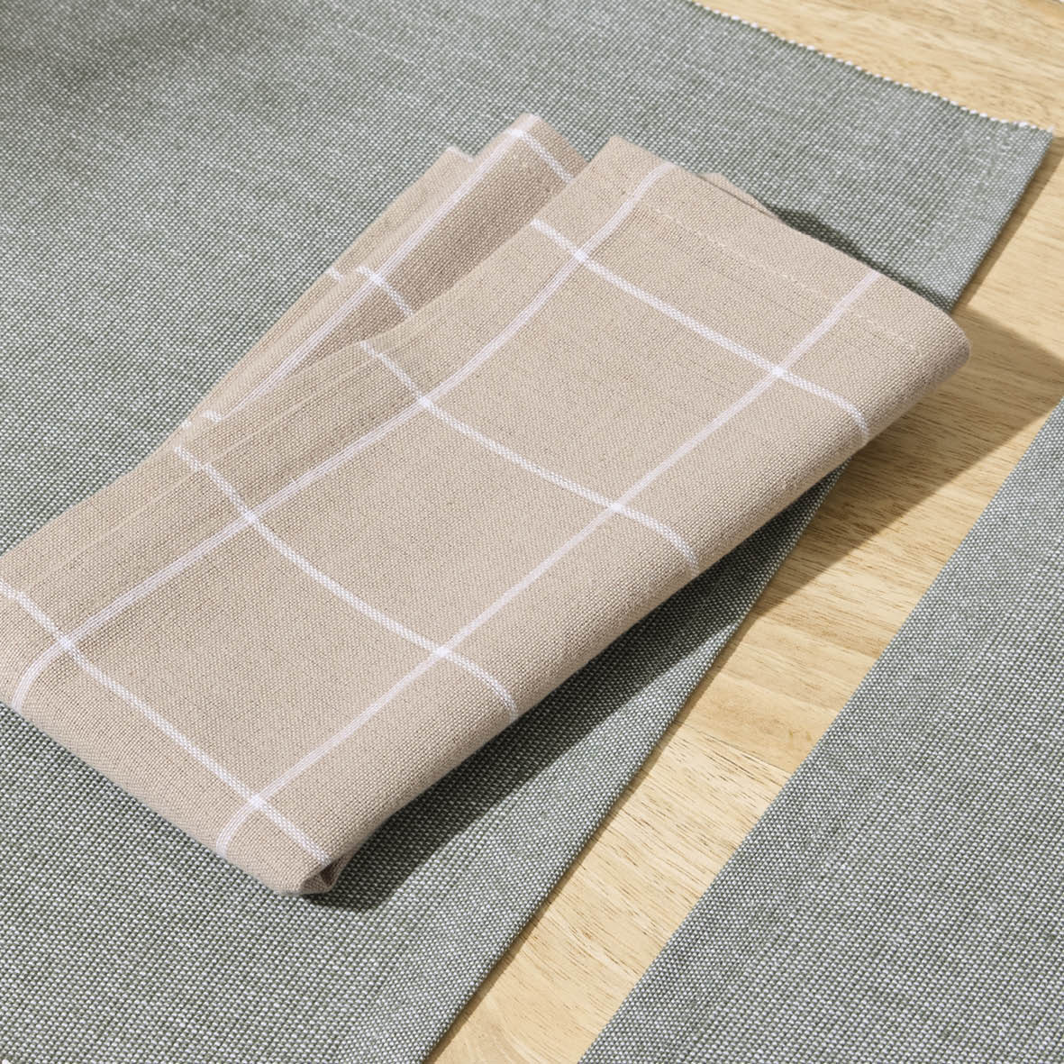 Set of 6 napkins Aaron Taupe - 40 x 40 cm