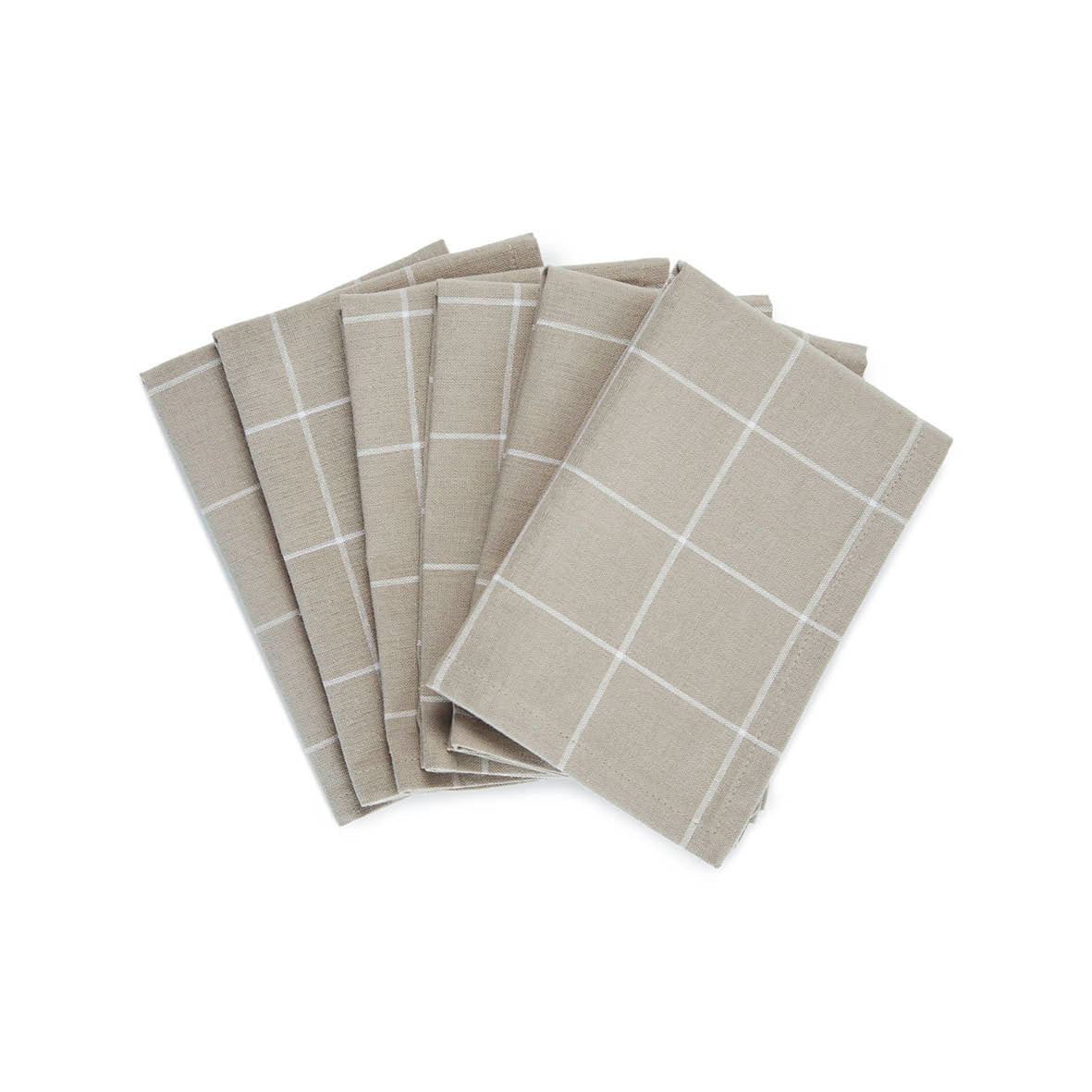 Set of 6 napkins Aaron Taupe - 40 x 40 cm
