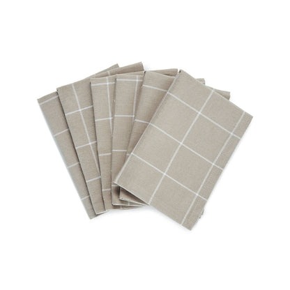 Set of 6 napkins Aaron Taupe - 40 x 40 cm