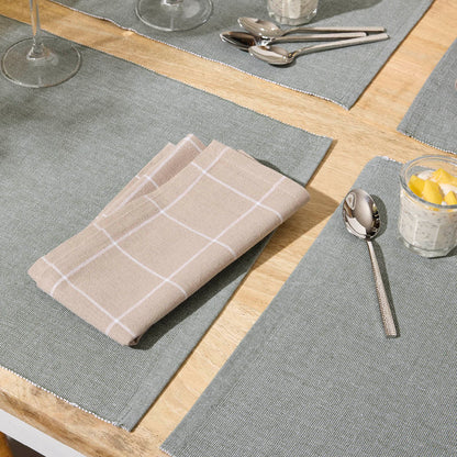 Set of 6 napkins Aaron Taupe - 40 x 40 cm