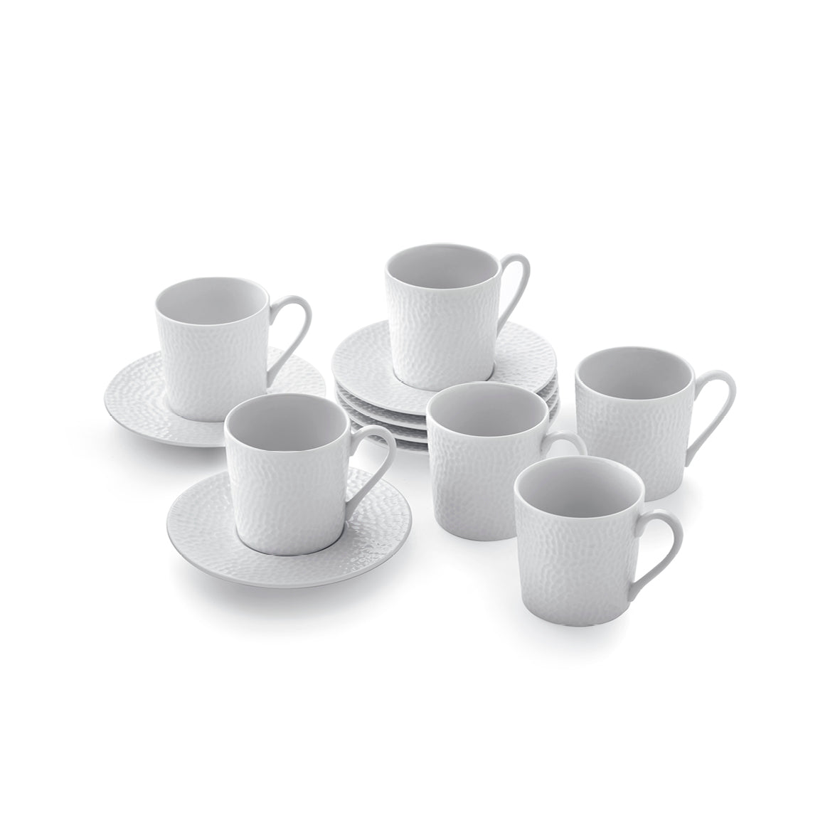 Set de 6 tasses à café avec soucoupe - Martello Blanc