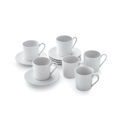 Set de 6 tasses à café avec soucoupe - Martello Blanc