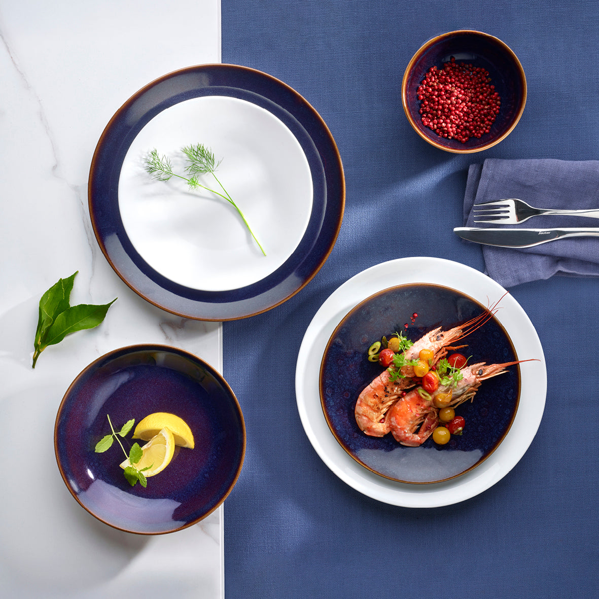 Service de table 18 pièces - Monalisa Bleu