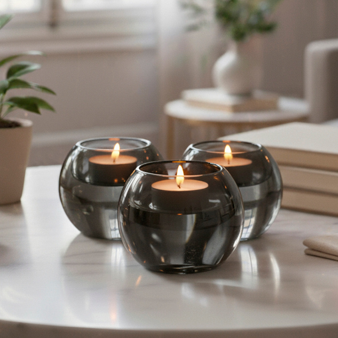 6 tealight holders with tealights