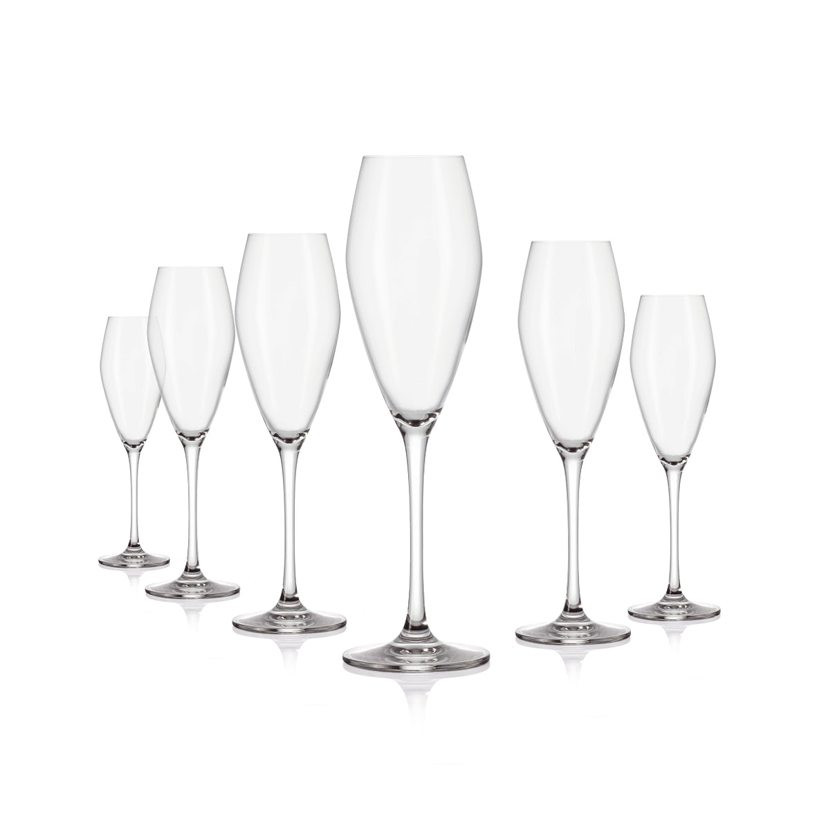 Set of 6 champagne flutes in glass - Harmonie - Transparent
