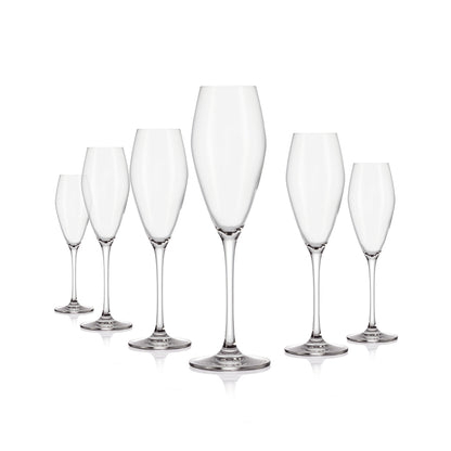 Set of 6 champagne flutes in glass - Harmonie - Transparent