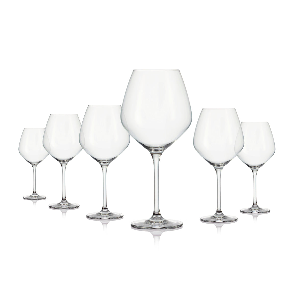 Set of 6 burgundy glasses in glass - Harmonie - Transparent