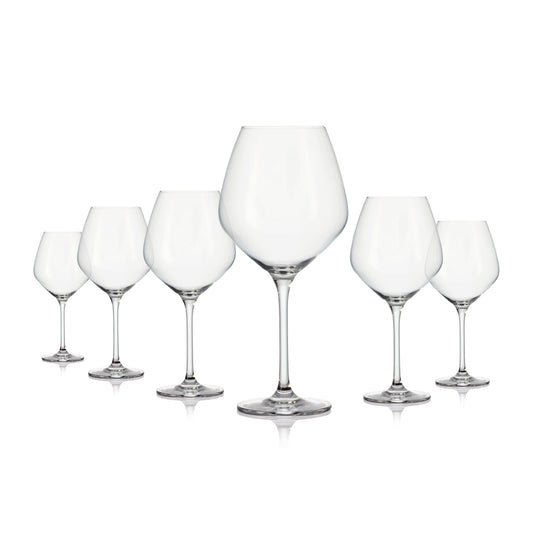 Set of 6 burgundy glasses in glass - Harmonie - Transparent