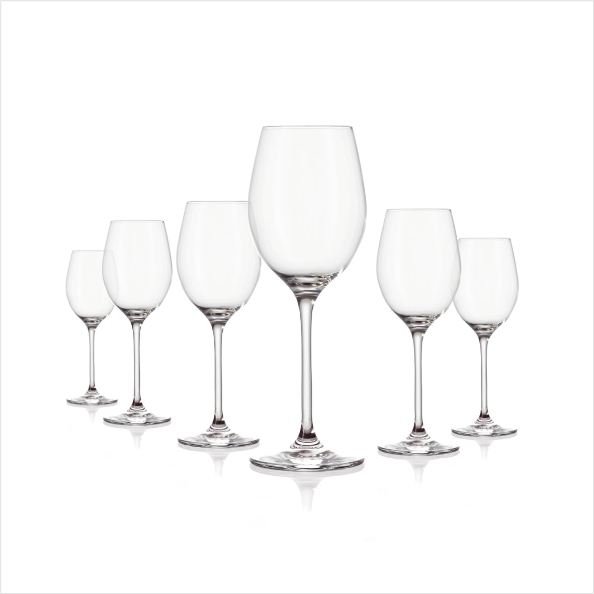 Set of 6 white wine glasses in glass - Prestige - Transparent