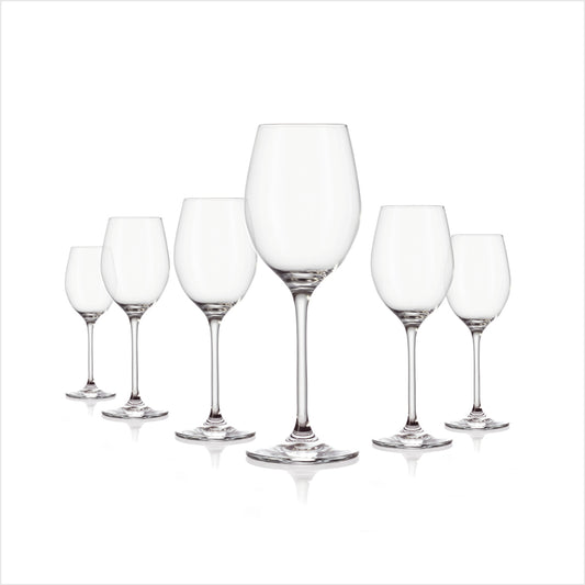 Set of 6 white wine glasses in glass - Prestige - Transparent
