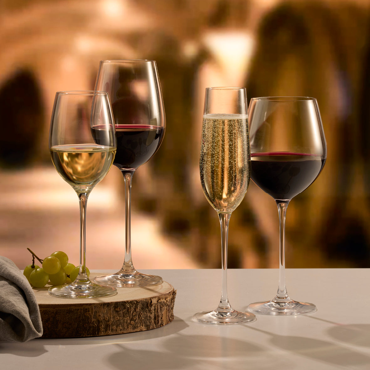 Set of 6 white wine glasses in glass - Prestige - Transparent