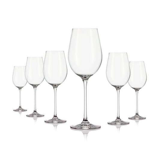 Set of 6 red wine glasses in glass - Prestige - Transparent
