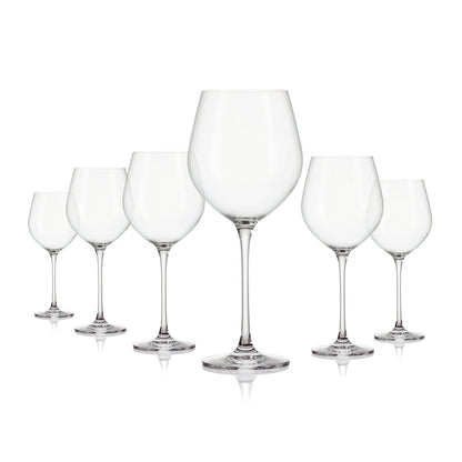 Set of 6 red wine glasses in glass - Prestige - Transparent