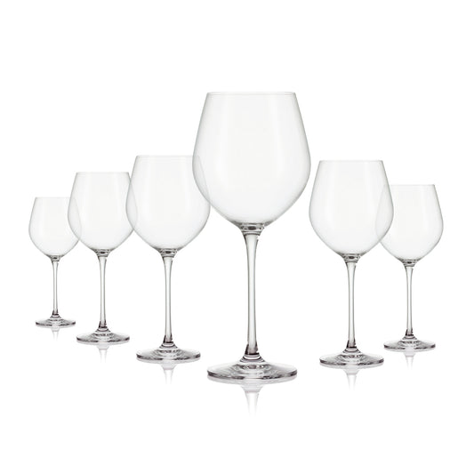 Set of 6 red wine glasses in glass - Prestige - Transparent