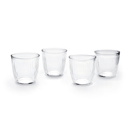Set of 4 low tumblers in glass - Rayon - Transparent