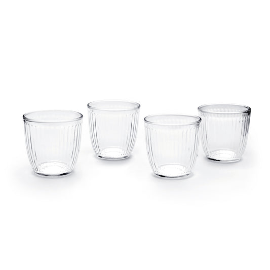 Set of 4 low tumblers in glass - Rayon - Transparent
