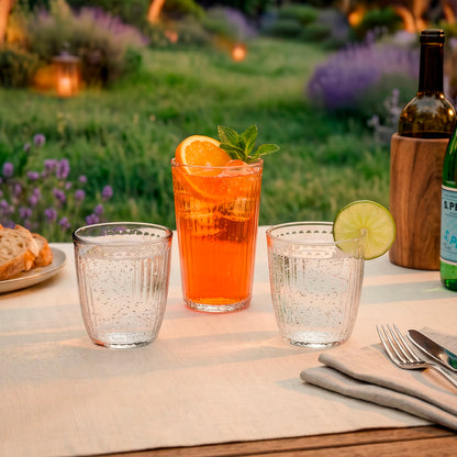 Set of 4 high tumblers in glass - Rayon - Transparent