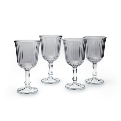 Set of 4 wineglasses in glass - Rayon - Dark grey