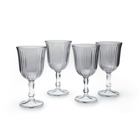 Set of 4 wineglasses in glass - Rayon - Dark grey