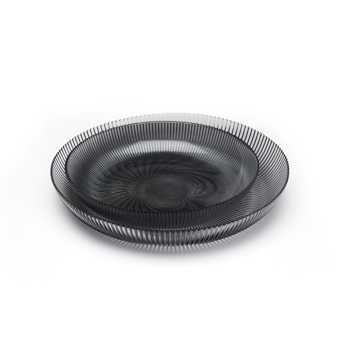 Set of 2 salad bowls in glass - Rayon - Dark grey