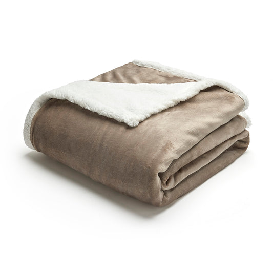 Fleece plaid - Lucien Taupe - 150 x 200 cm