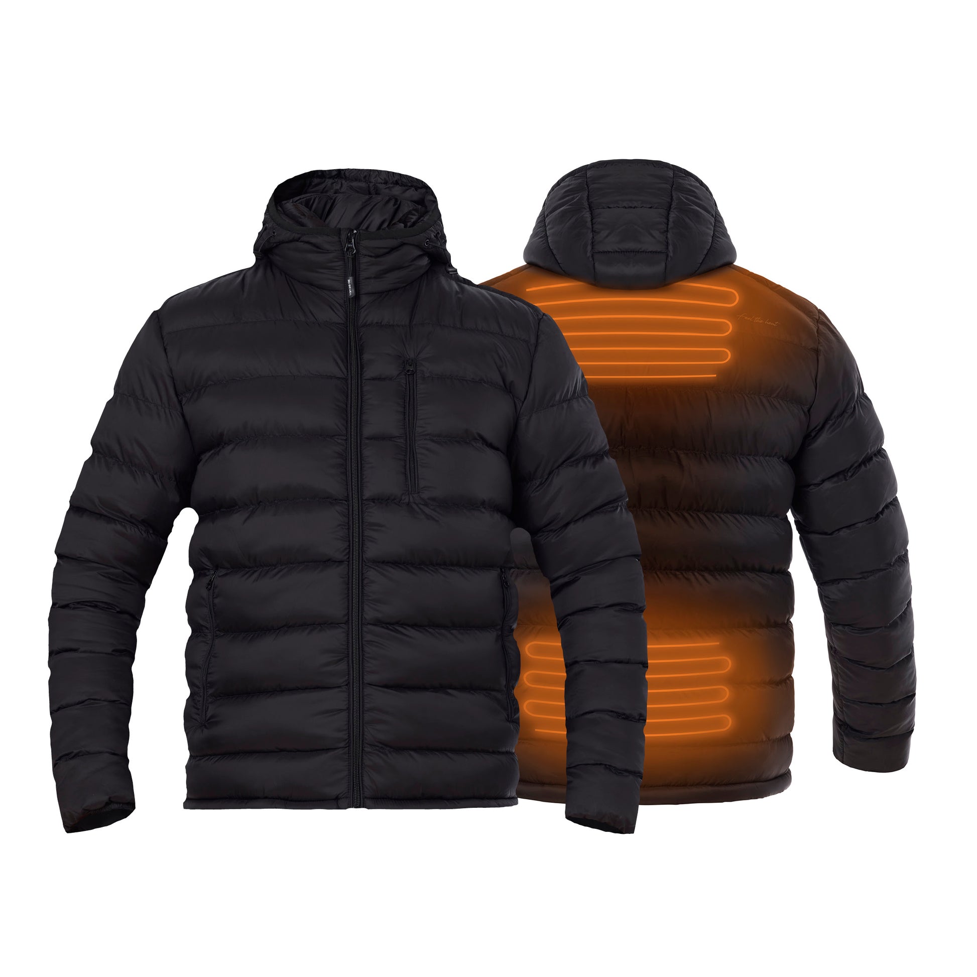 Heated padded jacket - Regular fit for Men - with hood - Super power technology