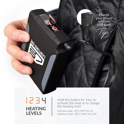 Heated padded jacket - Regular fit for Men - with hood - Super power technology