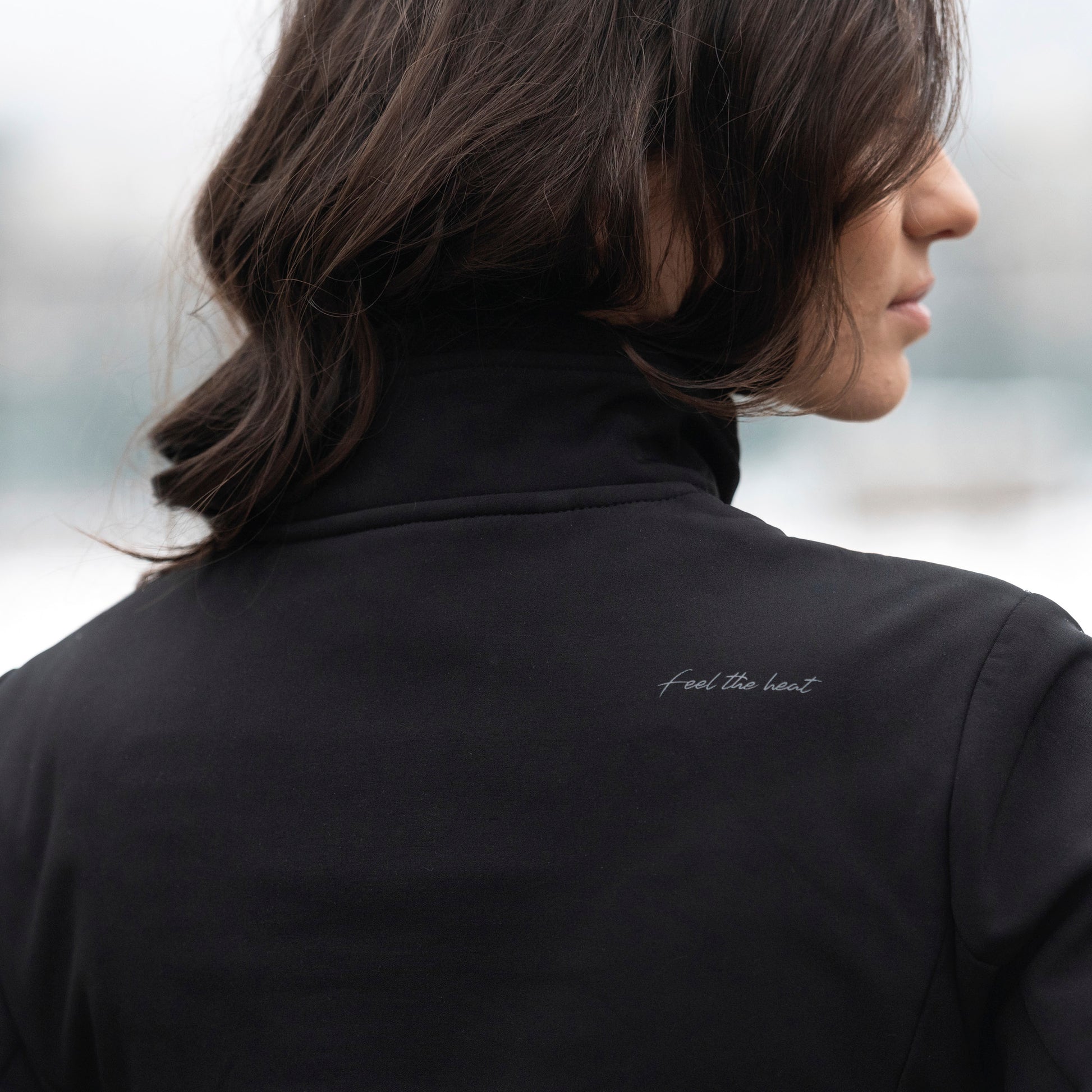 Heated softshell jacket - Slim fit for Women - With extra warm fleece lining - Super power - Black