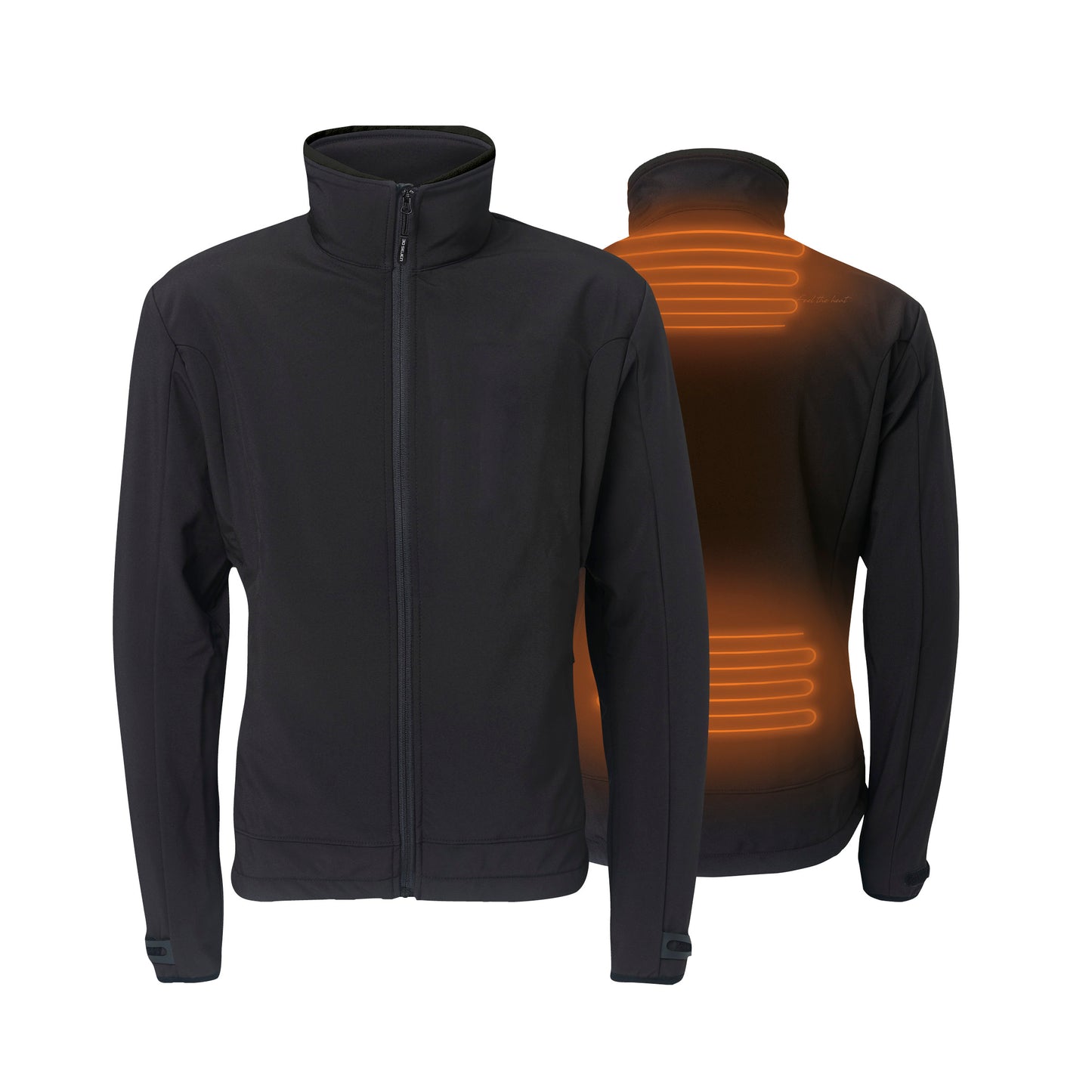 Heated Softshell Jacket - Regular Fit for Men - With Extra Warm Fleece Lining - Super power