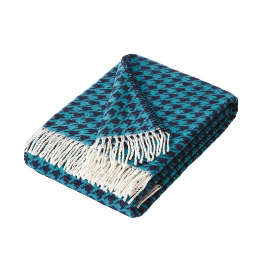 Woven plaid - Pied de poule Blue