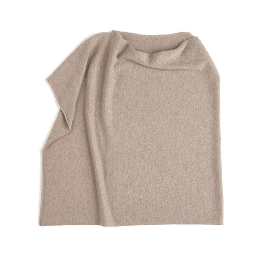 Cashmere poncho - Taupe