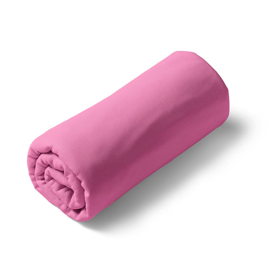 Fitted sheet cotton satin - Uni - Bubblegum