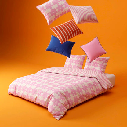 Duvet cover + pillowcase cotton satin - Pervenche - Pink
