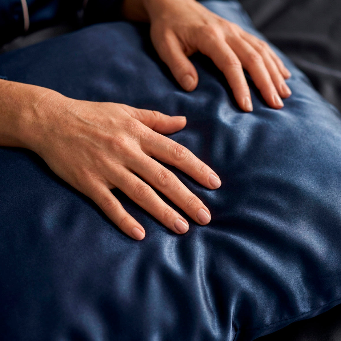Pillowcase + eyemask silk - Brume de soie Navy blue