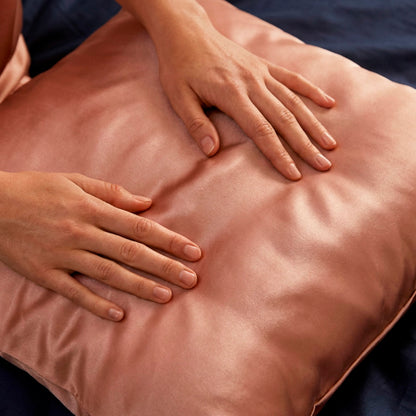 Pillowcase + nightcap silk - Brume de soie Rose gold