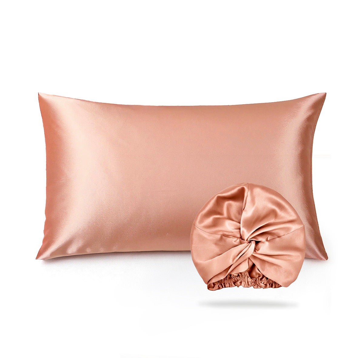 Pillowcase + nightcap silk - Brume de soie Rose gold 50 x 70 cm + 8.5 x 20.5 cm
