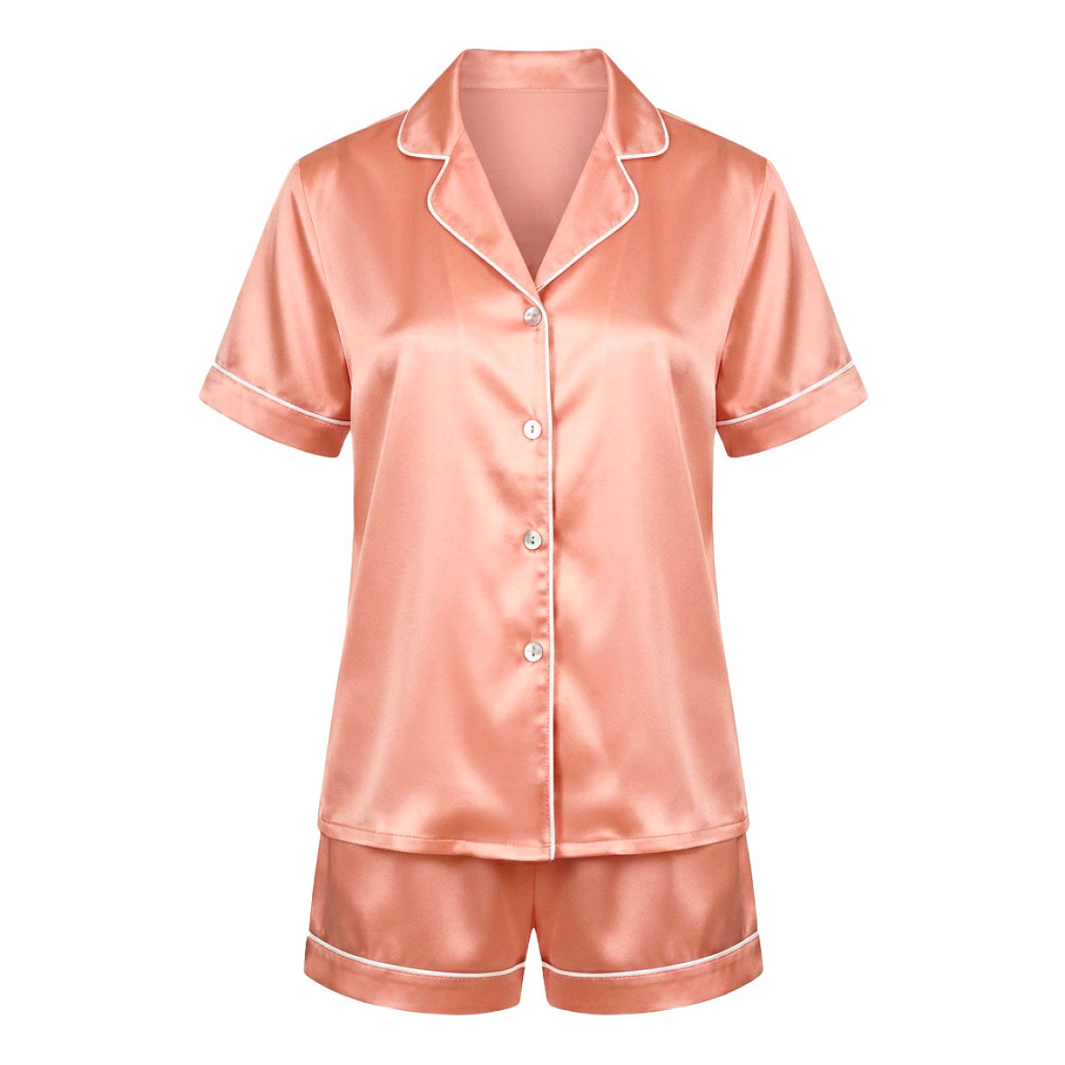 Short pajamas set silk - Calista Rose gold