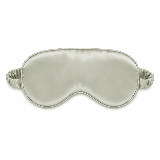 Eyemask - 100% mulberry silk 19 momme - Sirena - sage green 8.5 x 20.5 cm
