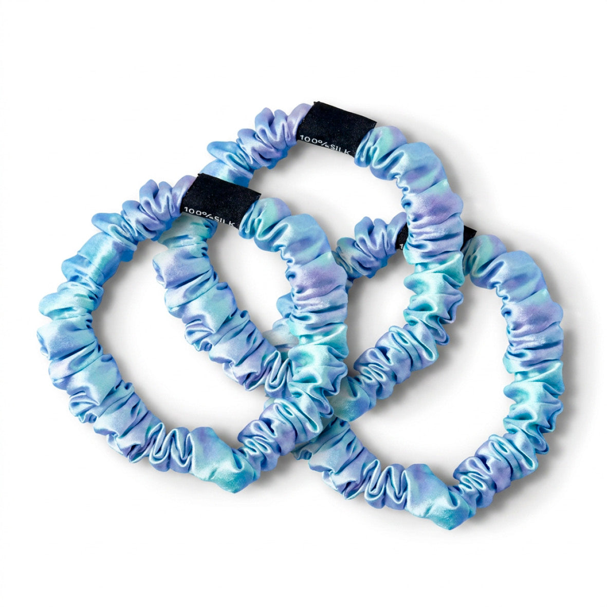 Set of 3 skinny scrunchies silk - Althéa Dream - 3 x (D 6 cm)
