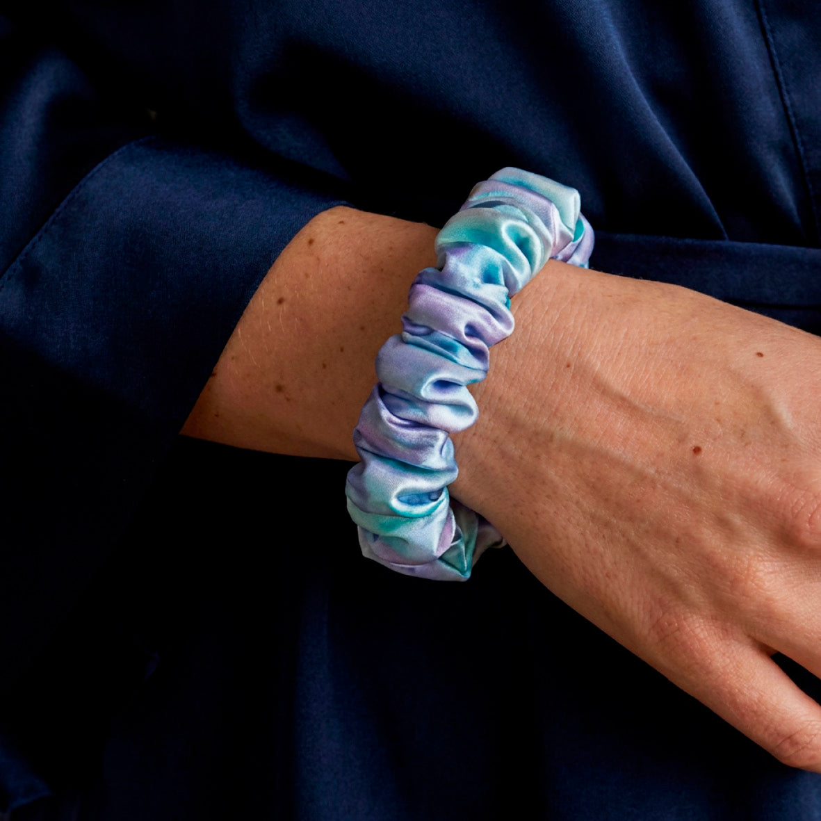 Set of 3 skinny scrunchies silk - Althéa Dream - 3 x (D 6 cm)