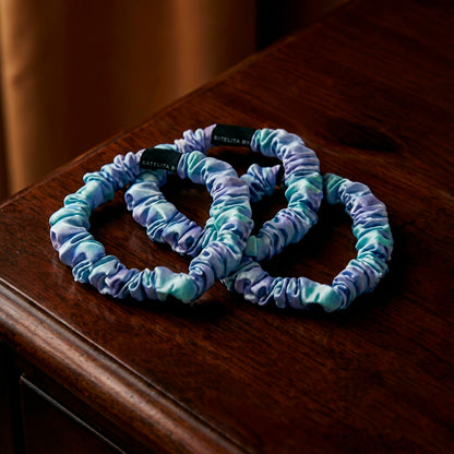 Set of 3 skinny scrunchies silk - Althéa Dream - 3 x (D 6 cm)