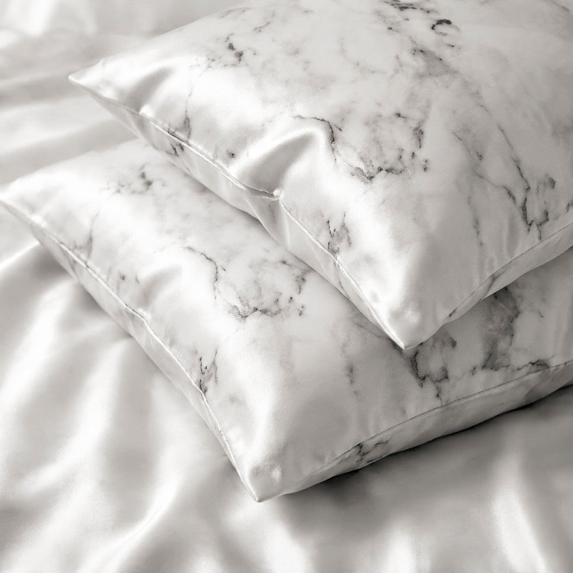 Pillowcase silk - Brume de soie Grey marble