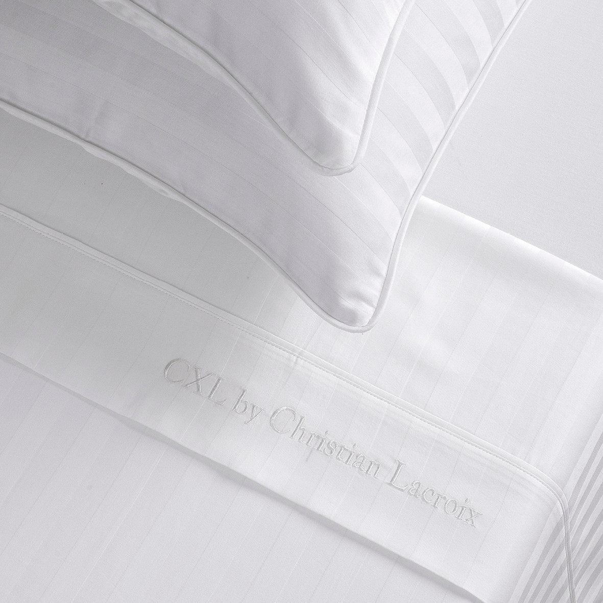 Sheet set cotton satin - Jacquard woven - White