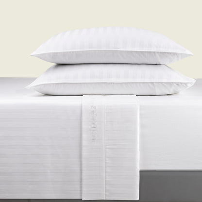 Sheet set cotton satin - Jacquard woven - White
