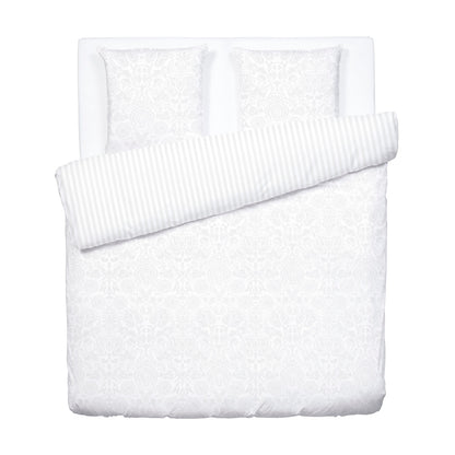 Duvet cover + pillowcase(s) cotton satin - Love Stories White 260 x 240 cm + 2 x (63 x 63 cm)