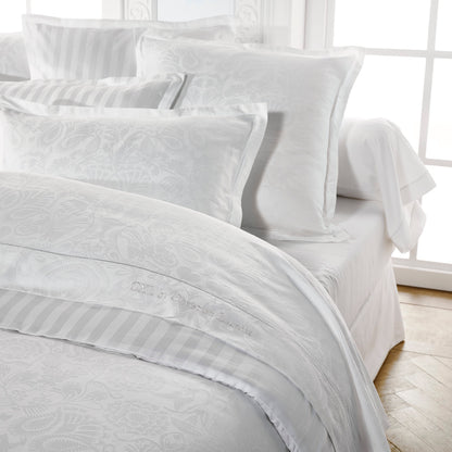 Pillowcase(s) cotton satin - Love Stories White - Jacquard woven