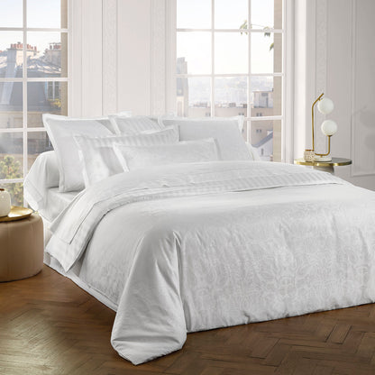Pillowcase(s) cotton satin - Love Stories White - Jacquard woven