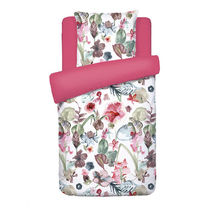 Duvet cover + pillowcase(s) cotton satin - Exotique Raspberry