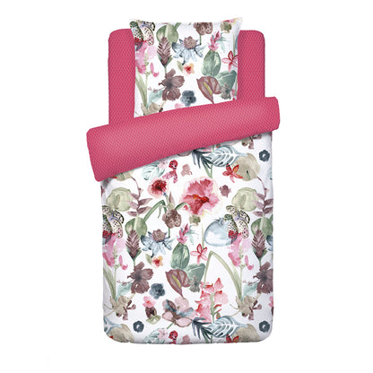 Duvet cover + pillowcase(s) cotton satin - Exotique Raspberry