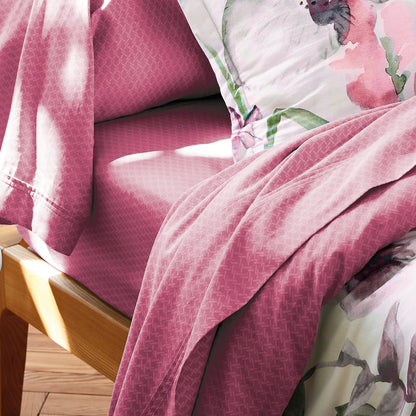 Duvet cover + pillowcase(s) cotton satin - Exotique Raspberry